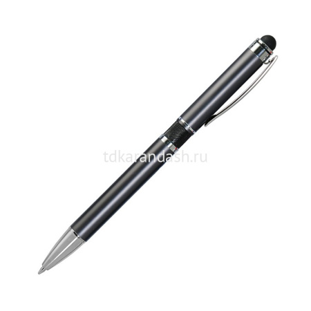 Ручка РШ "Aurora" серый полуглянец, корпус алюминий, отделка-гравировка, черное кольцо 16BP3016-080