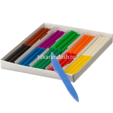 Пластилин 10 цветов 165гр. "Кроха" восковой, мягкий, со стеком, картон 12С 875-08 от магазина "Карандаш"