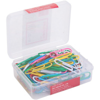 Скрепки 29мм 100шт пластиковые, цветные, в пластиковой коробке Е0024 от магазина "Карандаш"