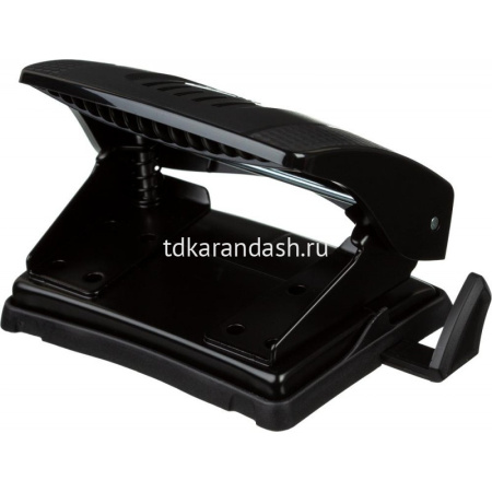 Дырокол "Greenlogic" 25л 2-отв, d-6мм, с линейкой, экологичный, пластик, черный 452511 от магазина "Карандаш"