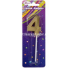Свеча д/торта "Цифра 4" золото 5см BCD-11/BCD-43/4