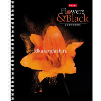 Тетрадь А5 96л клетка "Flower on black" на спирали 4 дизайна 96Т5В1гр/057378 от магазина "Карандаш"
