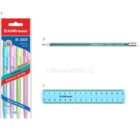 Набор настольный "Base Pastel" 18,5х8х23см 6 предметов, пластик, голубой 53310 от магазина "Карандаш"