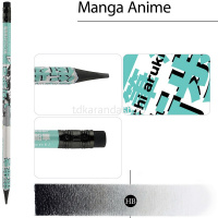 Карандаш чернографитный "Manga anime. City" НВ, с ластиком, трехгранный пластиковый корпус от магазина "Карандаш"