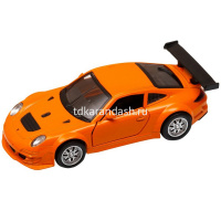 Машина "Porsche 911" оранжевая, инерционная, металл 17,5см (свет, звук, откр.двери) JB1200127 от магазина "Карандаш"