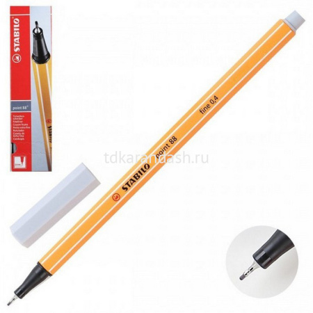 Ручка капиллярная "Stabilo point" 0,4мм светло-серый 88/94
