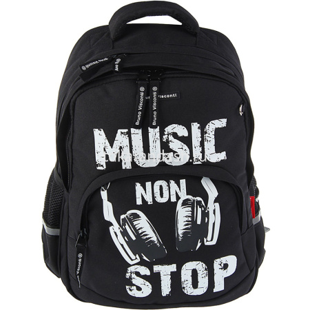Рюкзак "Music" 40х30х19см, 800гр, 2 отделения, 3 кармана, черный 12-002/59