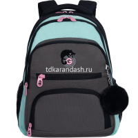 Картинка Рюкзак 30х39х20см, 760гр, 3 отделения, 4 кармана, черный/мятный, с брелком RG-562-2/1 от магазина "Карандаш" Рюкзак 30х39х20см, 760гр, 3 отделения, 4 кармана, черный/мятный, с брелком RG-562-2/1 от магазина "Карандаш"