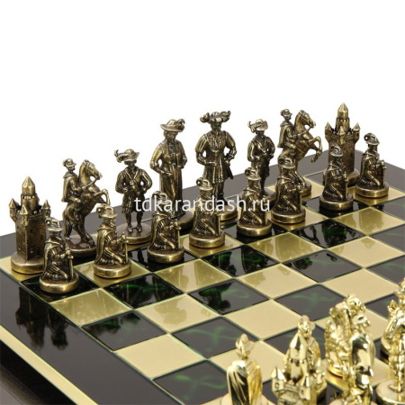 Шахматный набор "Рыцари Средневековья" 44х44см дерево/металл (фигуры золото/бронза) MP-S-12-C-44-GRE от магазина "Карандаш"