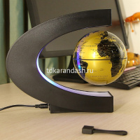 Глобус парящий 19,5х19,5см золотистый, на подставке, подсветка, пластик EV-C-4-GLD от магазина "Карандаш"