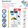Карандаши акварельные 12 цветов "Acmeliae" с кисточкой круглые дерево, картон 9401-12 от магазина "Карандаш"