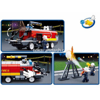 Конструктор "Пожарная машина аэропорта" 381 деталь 28х37х7см пластик (3 фигурки) M38-B0808 от магазина "Карандаш"
