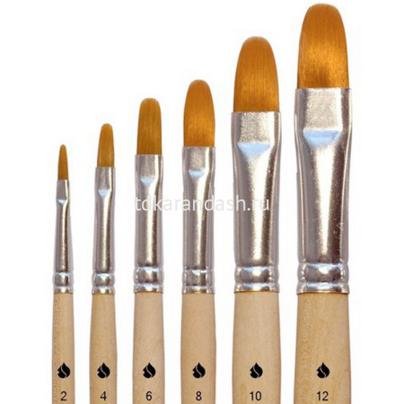 Набор кистей синтетика 6шт. овальные рыжие (№ 2,4,6,8,10,12) MB2397 от магазина "Карандаш"