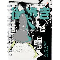 Блокнот А6 80л "Manga Anime. City" клетка, на спирали, 7БЦ матовая ламинация, 5 видов 3-80-032/04 от магазина "Карандаш"