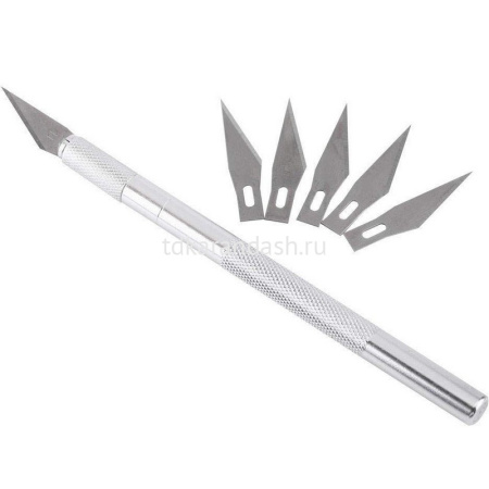 Нож для макетирования 5 сменных лезвий, корпус ассорти Y10776-24 от магазина "Карандаш"