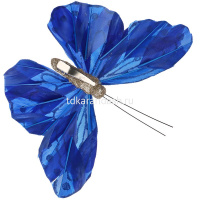 Украшение декоративное "Бабочка" 13,5х10см, синий/золото полиэстер 374-464 от магазина "Карандаш"