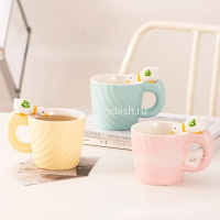 Кружка "Уточка" 9х10см 3 цвета, керамика SK3584 от магазина "Карандаш"