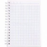 Записная книжка А6 80л клетка на спирали, бумвинил металлик белый 80ЗК6бвВ1гр от магазина "Карандаш"