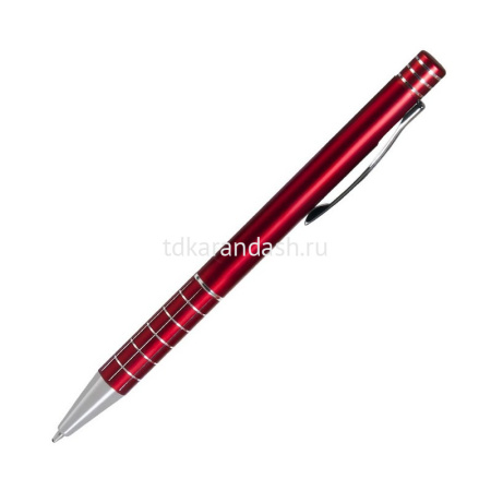 Ручка РШ "Scotland" корпус-алюминий, покрытие красный/матовый,отделка-гравировка,хром,клетка 17BP600