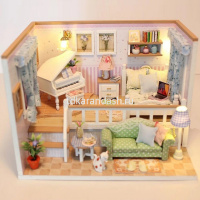 Конструктор "Румбокс. Кукольный домик" 17х14х12,5см 2 этажа (пластик, дерево, свет) SG2294 от магазина "Карандаш"