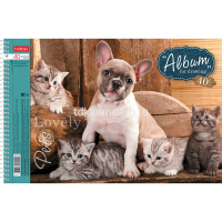 Альбом для рисования А4 40л "Любимцы" на спирали, перфорация на отрыв, 5 дизайнов 40А4Всп/004142 от магазина "Карандаш"