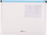 Папка на молнии А5 0,18мм прозрачная, с расширением, 4 цвета молнии Е38976 от магазина "Карандаш"