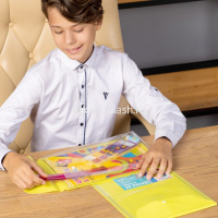 Папка-конверт на кнопке А4 пвх, вертикальная, с расширением 2,5см, салатовая 2920-123 от магазина "Карандаш"