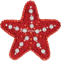 Вышивка бисером "Брошь. Морская звезда" 5,5х5,5см (картон, фетр, нитки, бисер, игла) 10-012 от магазина "Карандаш"