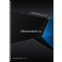 Тетрадь А4 80л клетка "CarbonStyle" на гребне перфорация выб лак 2 дизайна 068810 от магазина "Карандаш"