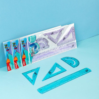 Набор 4 предмета гибкий сиреневый (линейка 30см, 2 треугольника 9/13см, транспортир 10см) пластик от магазина "Карандаш"