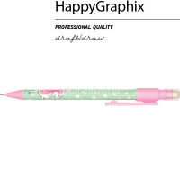 Карандаш механический 0,7мм "HappyGraphix.Единорог" с ластиком, пластик 21-0042/07 от магазина "Карандаш"