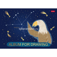 Альбом для рисования А4 32л "Приходи считать звезды" на скобе 3D фольга 5 дизайнов 067297 от магазина "Карандаш"
