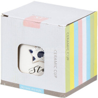 Кружка 9х13см с ложкой и деревянной крышкой, керамика 1480 от магазина "Карандаш"