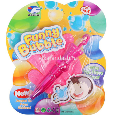 Мыльные пузыри "Зонт" 20х22см, 1 отверстие, 3 цвета, с перчатками Y4527-16 от магазина "Карандаш"