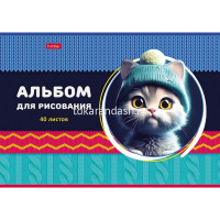 Альбом для рисования А4 40л "ЛапУшки в шапочках" на скобе 5 дизайнов 085154 от магазина "Карандаш"