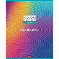 Тетрадь А5 48л клетка "Color" на скобе металлизированный картон 5 дизайнов 075189 от магазина "Карандаш"