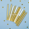 Свечи д/торта 12шт. 12см с подсвечниками Gold&White 6077716 от магазина "Карандаш"