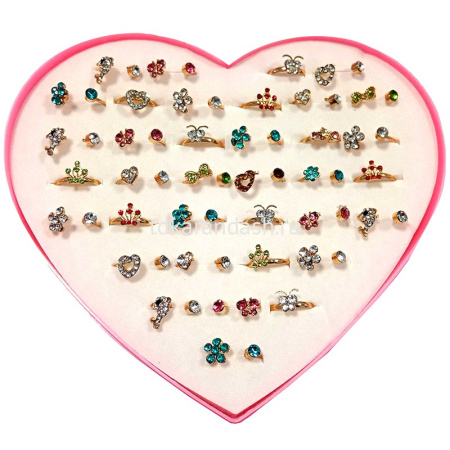 Кольцо с цветным камнем, ассорти, золото, металл Y8024-18 от магазина "Карандаш"