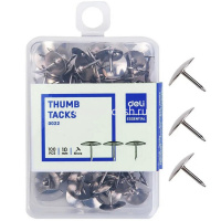 Кнопки 100шт 10мм никелированные, в пластиковом футляре E0022 от магазина "Карандаш"