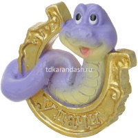 Магнит Змея с подковой 5,5х6см полистоун, 4 цвета 705-005 от магазина "Карандаш"