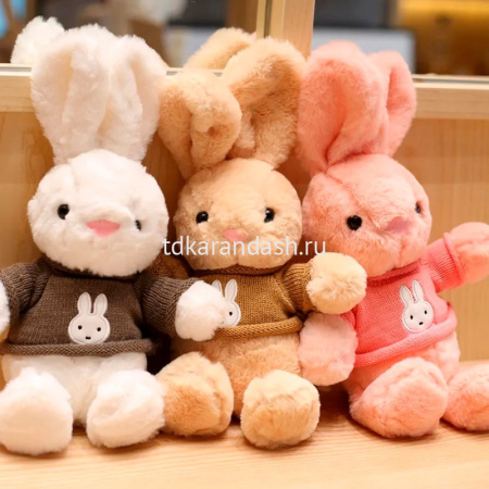Зайчик в кофте 20см 4 цвета FM6523 от магазина "Карандаш"