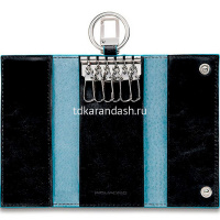 Ключница "Blue Squar" 12х6х2см черная, натуральная кожа, 2 кнопки PC1397B2/N от магазина "Карандаш"