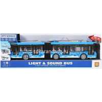 Троллейбус инерционный на батарейках, пластик 44х7х8,5см (свет, звук) WY915B от магазина "Карандаш"