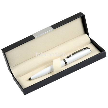 Ручка РШ "Opera" белый матовый, отделка черный никель 15BP1610-100B/box