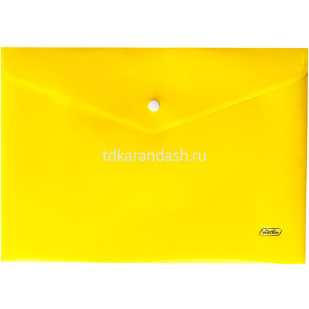 Папка-конверт на кнопке A4 пластик 0,18мм желтая AKk4_00005/051428
