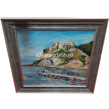 Картина "Коктебель. Гора Карадаг" 36х40см на холсте (двп, масло)