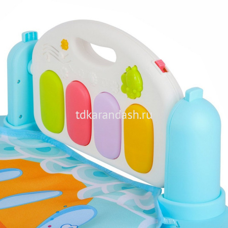 Коврик развивающий 47х36х9см голубой, текстиль/пластик (свет, звук) JB0333577 от магазина "Карандаш"