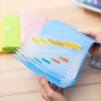 Папка на кнопке 12 отделений "Vivid" А6 0,17мм пластик, желтый E5561 от магазина "Карандаш"