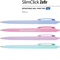 Ручка шариковая "SlimClick. Zefir" 0,5мм синяя, автомат 20-0229 от магазина "Карандаш"