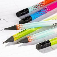 Карандаш чернографитный "Enovation" HB с ластиком, круглый, корпус ассорти EC020-HB от магазина "Карандаш"